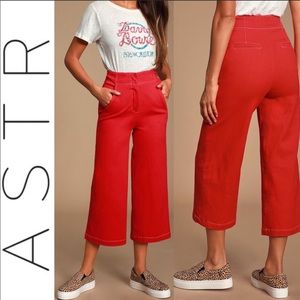 ASTR Red culottes wide leg high waisted pants